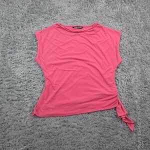 Montgomery Post Shirt Womens XL Pink Side Tie Sleeveless Stretch Top Blouse NWT
